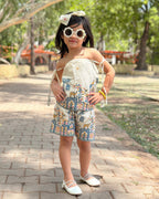 Blossom Embroidery Work on Khadi Cotton Fabric Kids Cord-Set