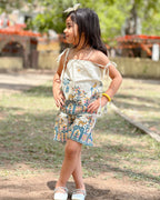 Blossom Embroidery Work on Khadi Cotton Fabric Kids Cord-Set