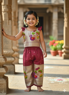 Elegant Gold Zari Work Kids Cord-Set