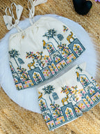 Blossom Embroidery Work on Khadi Cotton Fabric Kids Cord-Set