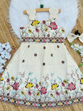 Admirable Embroidery Work on Khadi Cotton Fabric Kids Frock