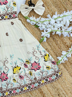 Admirable Embroidery Work on Khadi Cotton Fabric Kids Frock
