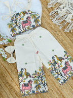 Super Hit Embroidery Work on Khadi Cotton Fabric Kids Cord-Set