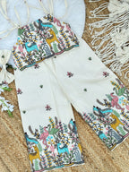 Byzantine Premium EmbroideryWork On Khadi Cotton Fabric Kids Cord-Set
