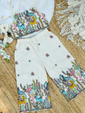 Byzantine Premium EmbroideryWork On Khadi Cotton Fabric Kids Cord-Set