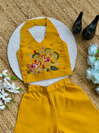 Trending Premium Pure Cotton Fabric With Hand Work Kids Cord-Set