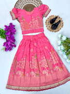 Royal Banarasi Peacock Design Kids Lehenga Choli Set