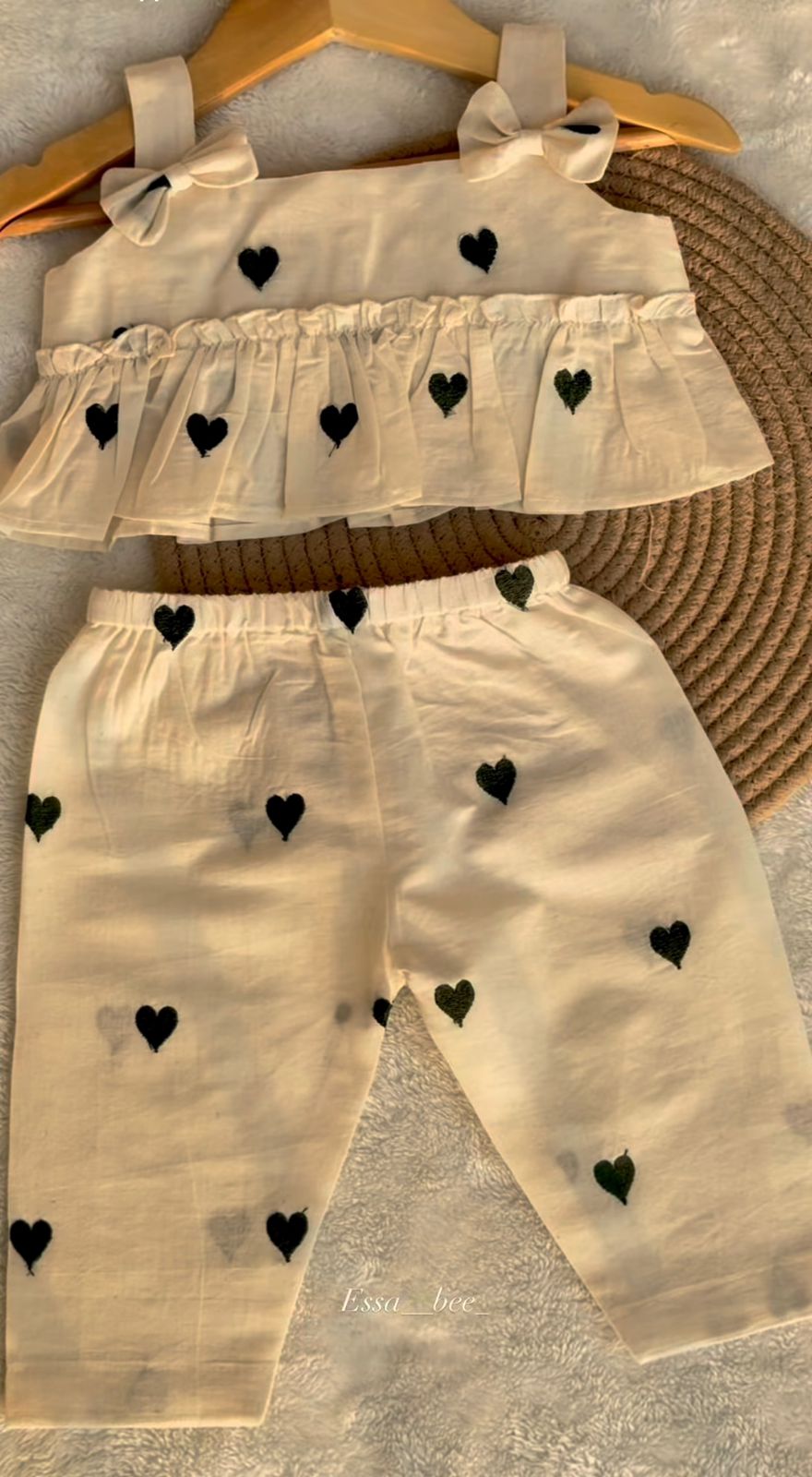 Sweetheart Cotton Ruffle Cord-Set for Girls