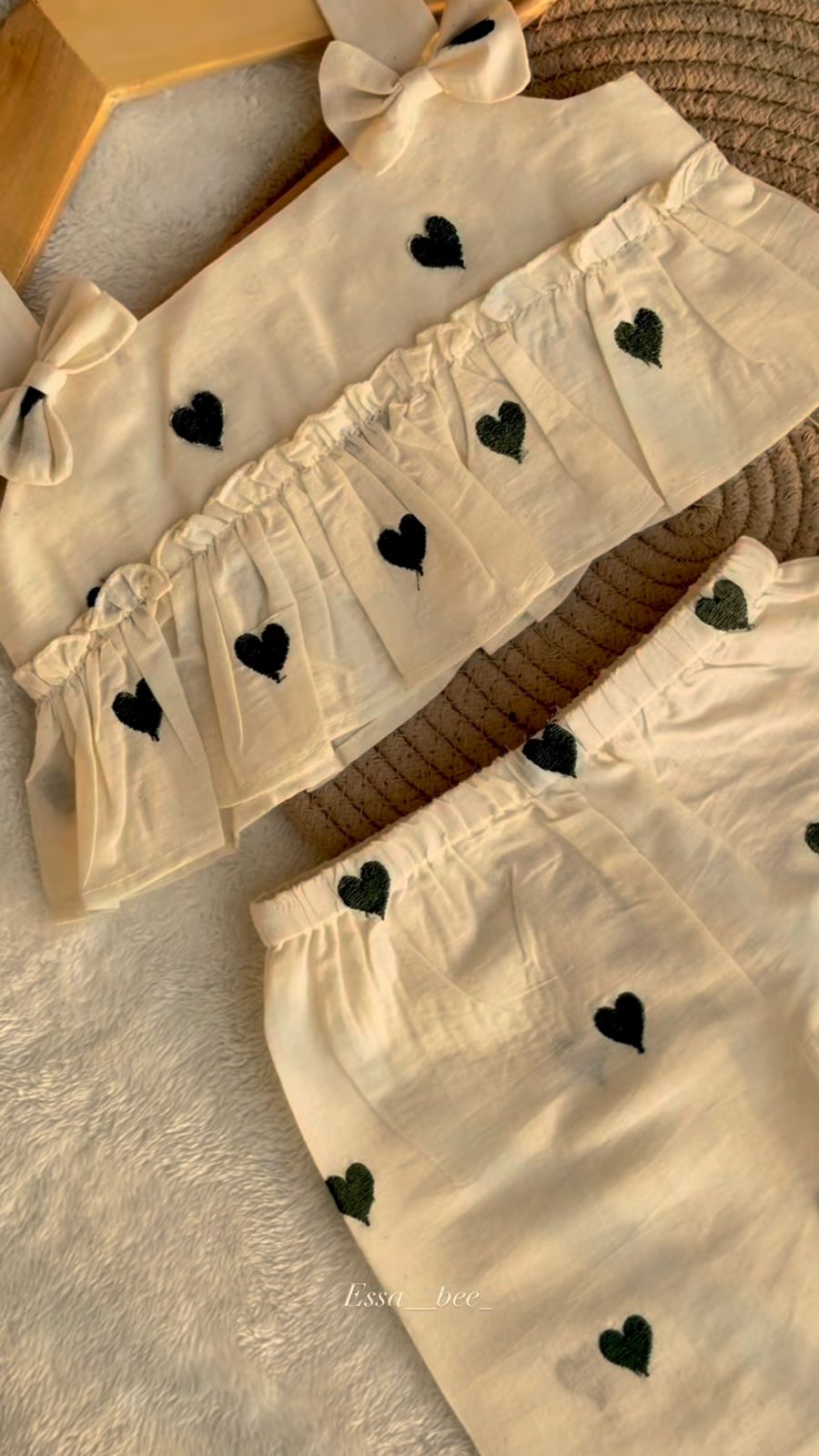 Sweetheart Cotton Ruffle Cord-Set for Girls