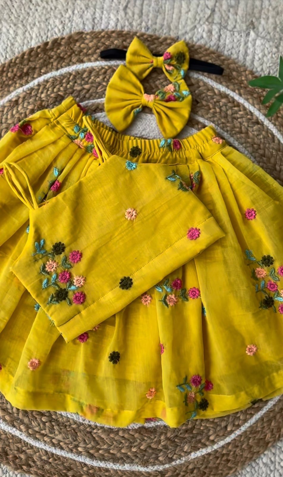 Premium Mul Chanderi Silk Floral Embroidered Lehenga Choli Set