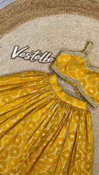 Kids Dola Tissue Jacquard Lehenga Choli Set with Embroidered Blouse for Girls