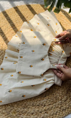 Girls Premium Cotton Ethnic Wear Set - Embroidered Crop Top with Pleated Skirt