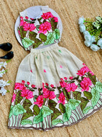 Stylish Floral Embroidery Work Lehenga Choli for Kids