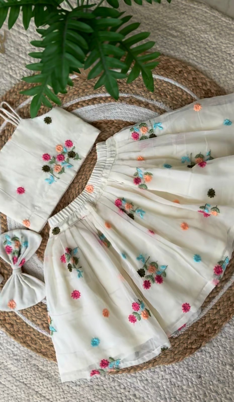 Premium Mul Chanderi Silk Floral Embroidered Lehenga Choli Set